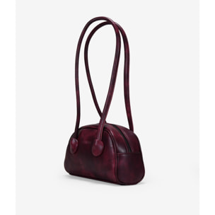 Bolso de hombro burdeos con cremallera