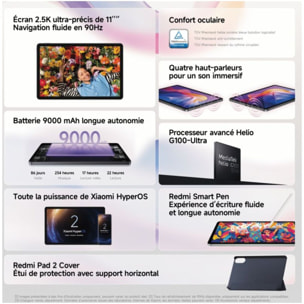 Tablette Android XIAOMI Redmi Pad 2 Gris 128Go