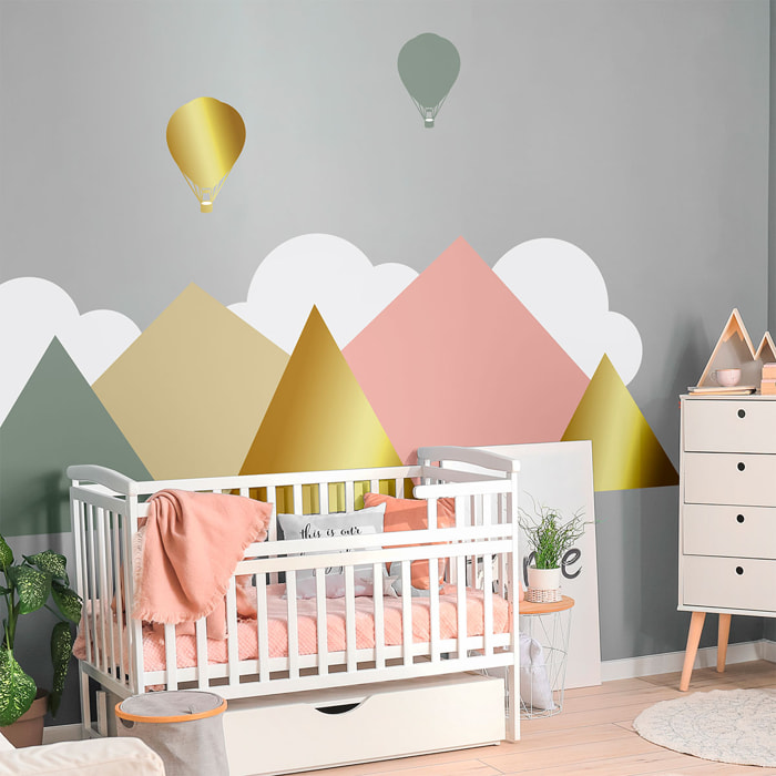 Stickers muraux enfants - Décoration chambre bébé - Autocollant Sticker mural géant enfant montagnes scandinaves ESBJERG