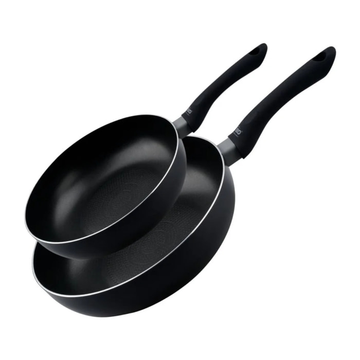 Set de 2 woks de cuisine 20 cm et 28 cm avec fond en nid d'abeille et doseur d'huile Elo Smart Life