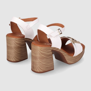 Sandalias de Piel - Blanco - Tacón: 6 cm
