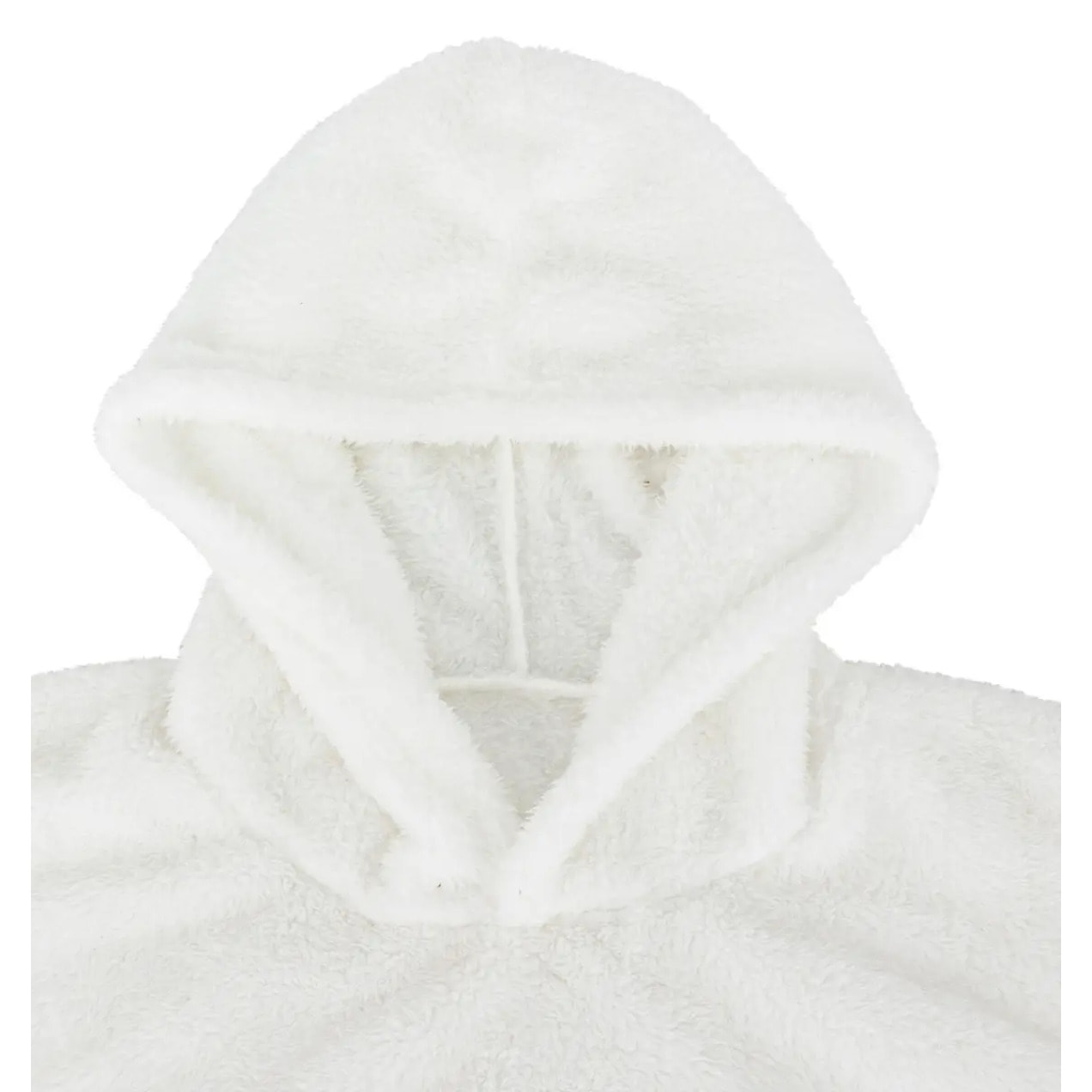 Plaid sweat capuche flanelle Teddy blanc taille unique