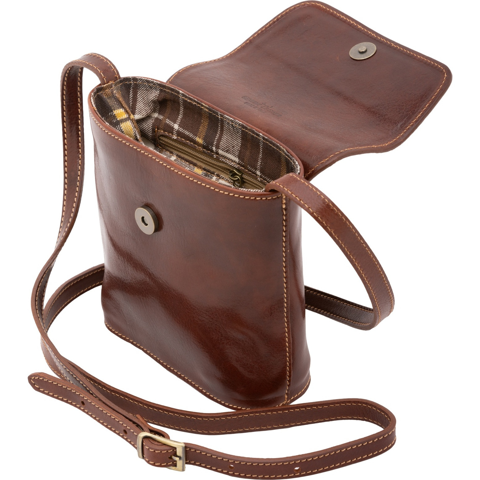 Borsa a tracolla uomo in vera pelle - Modello Castillon - 100% pelle - 16.0 x 17.5 x 7.0 cm