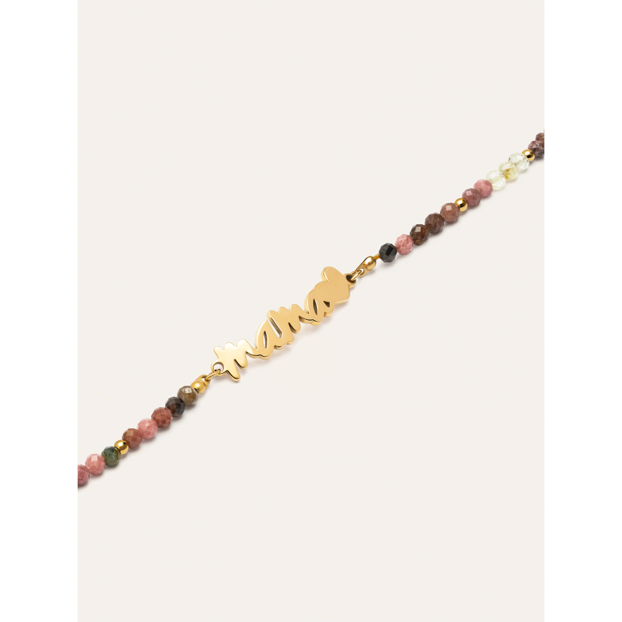 Bracciali Mamá Heart Tourmaline  in Acciaio Placcato Oro