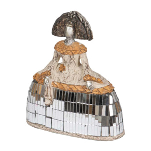 Figura Menina Resina Espejos 14x6x16 Cm
