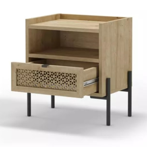 Mesita de noche Koivu Roble Negro