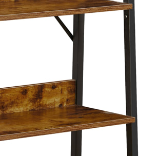 Libreria aperta struttura in metallo nero e ripiani in legno