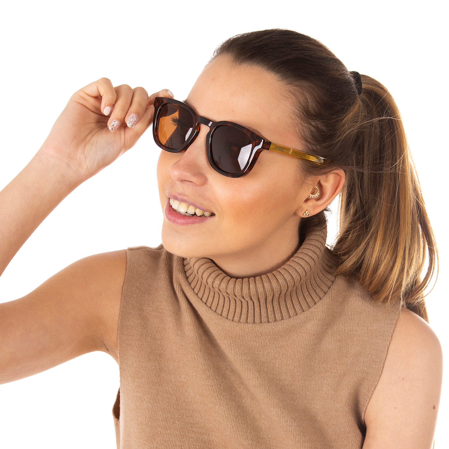 Gafas de sol OCEAN CASSIS - Habana dark con patilla champagne / Marrón