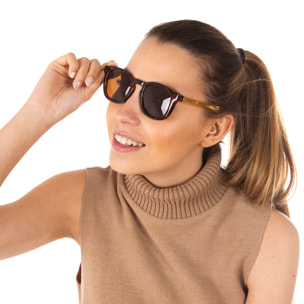 Gafas de sol OCEAN CASSIS - Habana dark con patilla champagne / Marrón