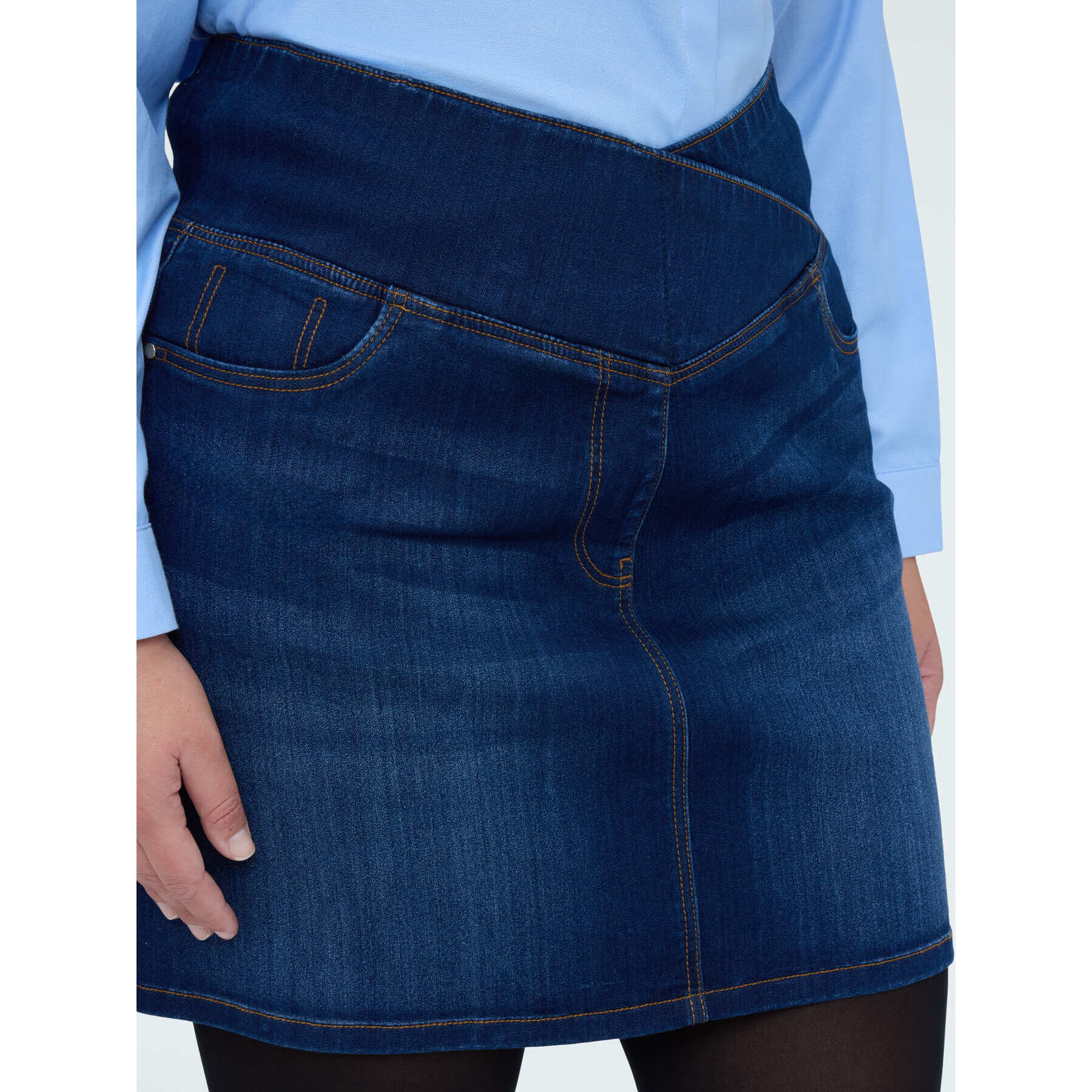 Fiorella Rubino - Minifalda de denim línea A - Azul