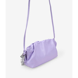 Bolso de hombro lila pouch con cadena plata