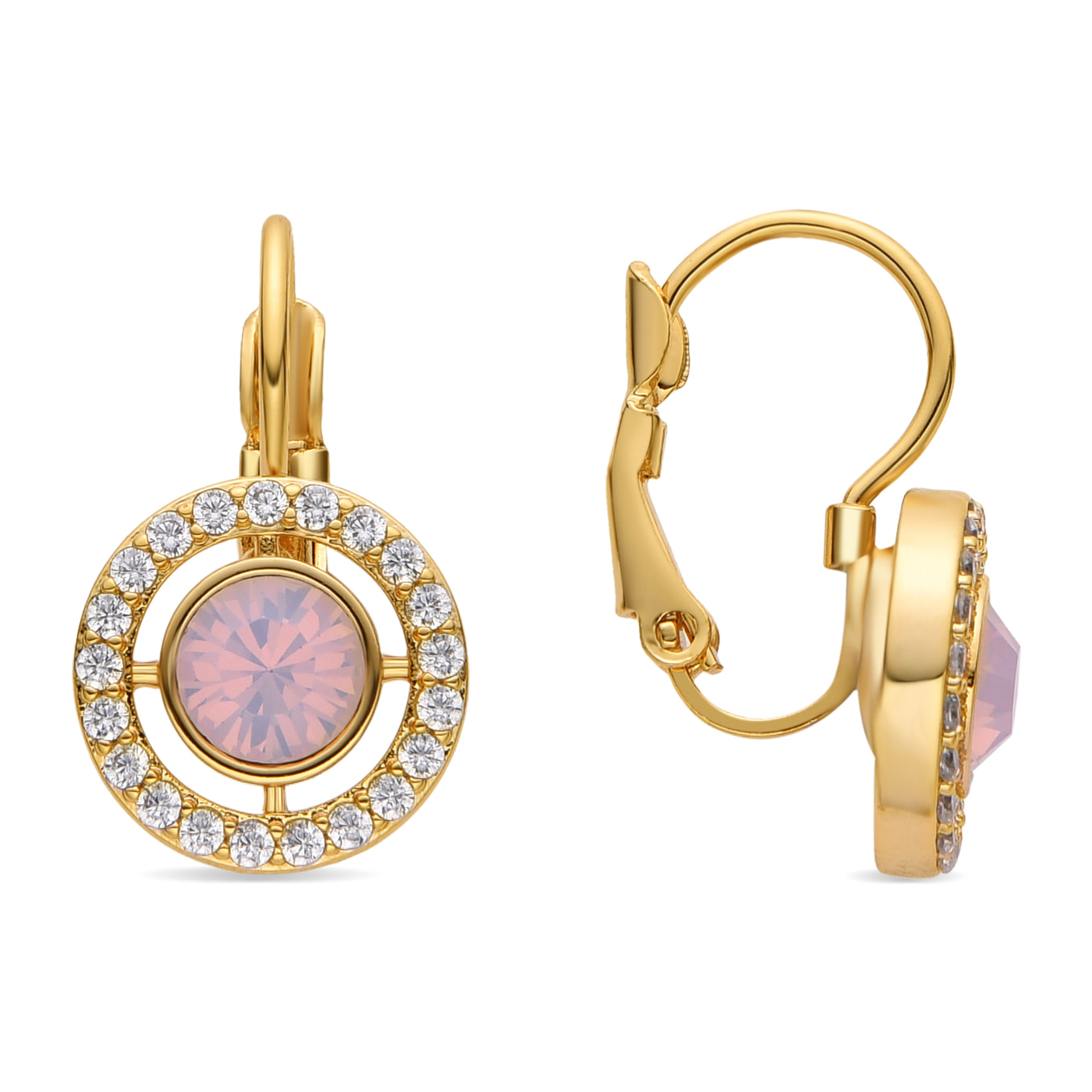 Pendientes con Circonita Brillante acabado oro 18k