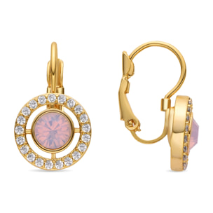 Pendientes con Circonita Brillante acabado oro 18k