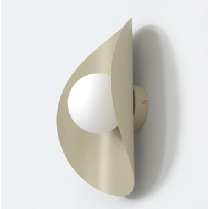 Lampada da parete Fiero XL in acciaio mokka e vetro