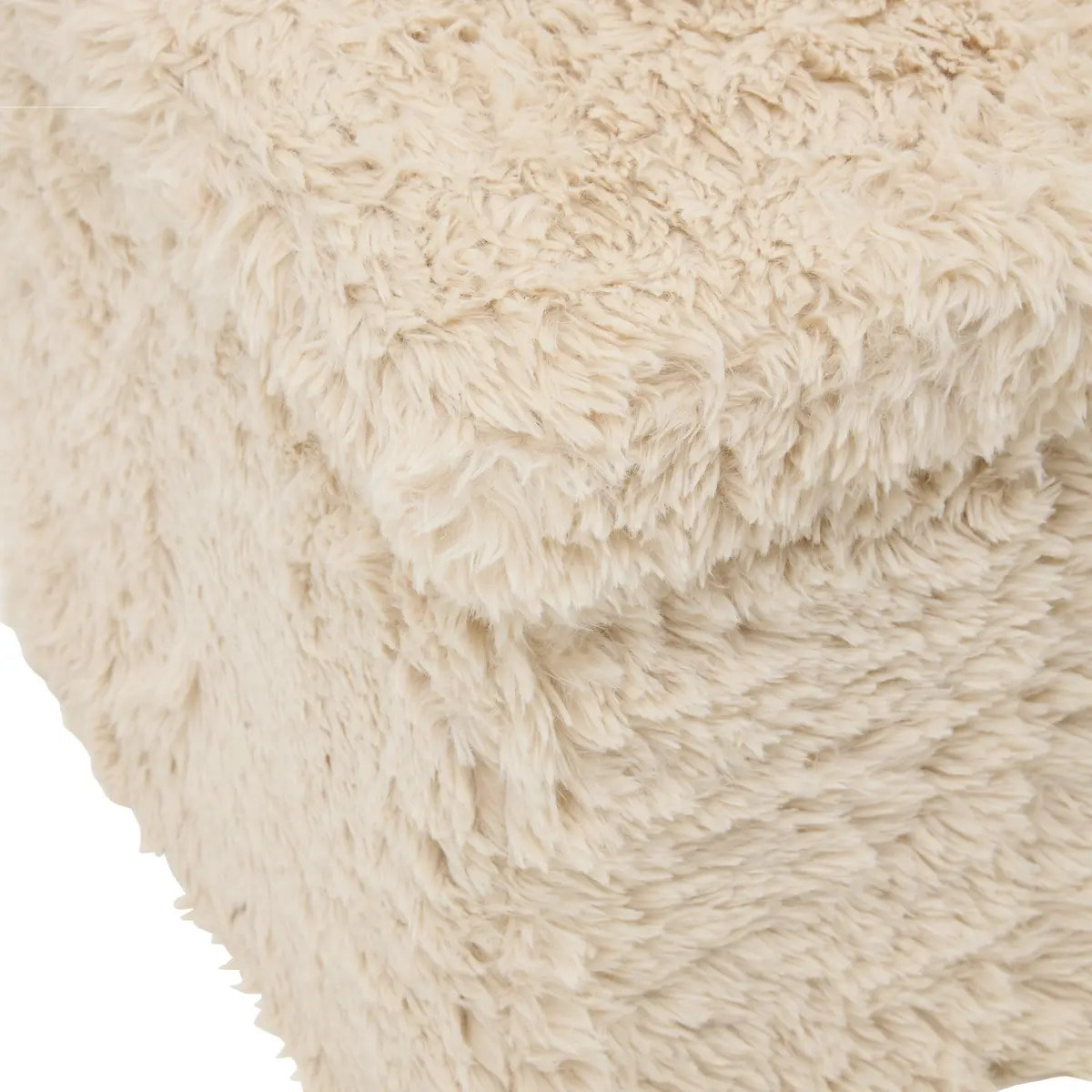 Pouf Duvia carré pliable 38x38cm beige