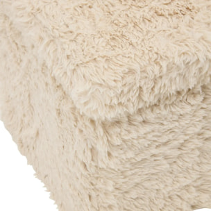 Pouf Duvia carré pliable 38x38cm beige