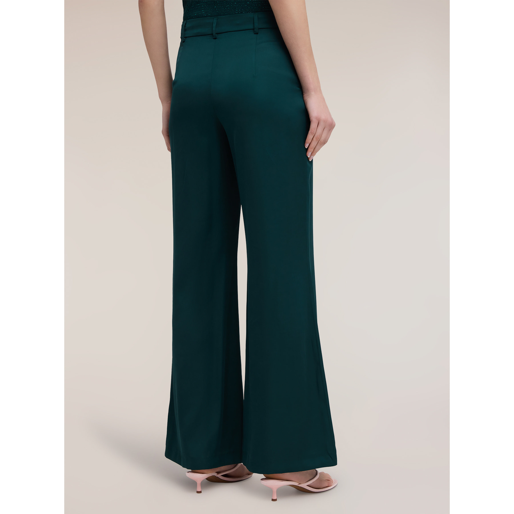 Motivi - Pantaloni palazzo satin - Verde