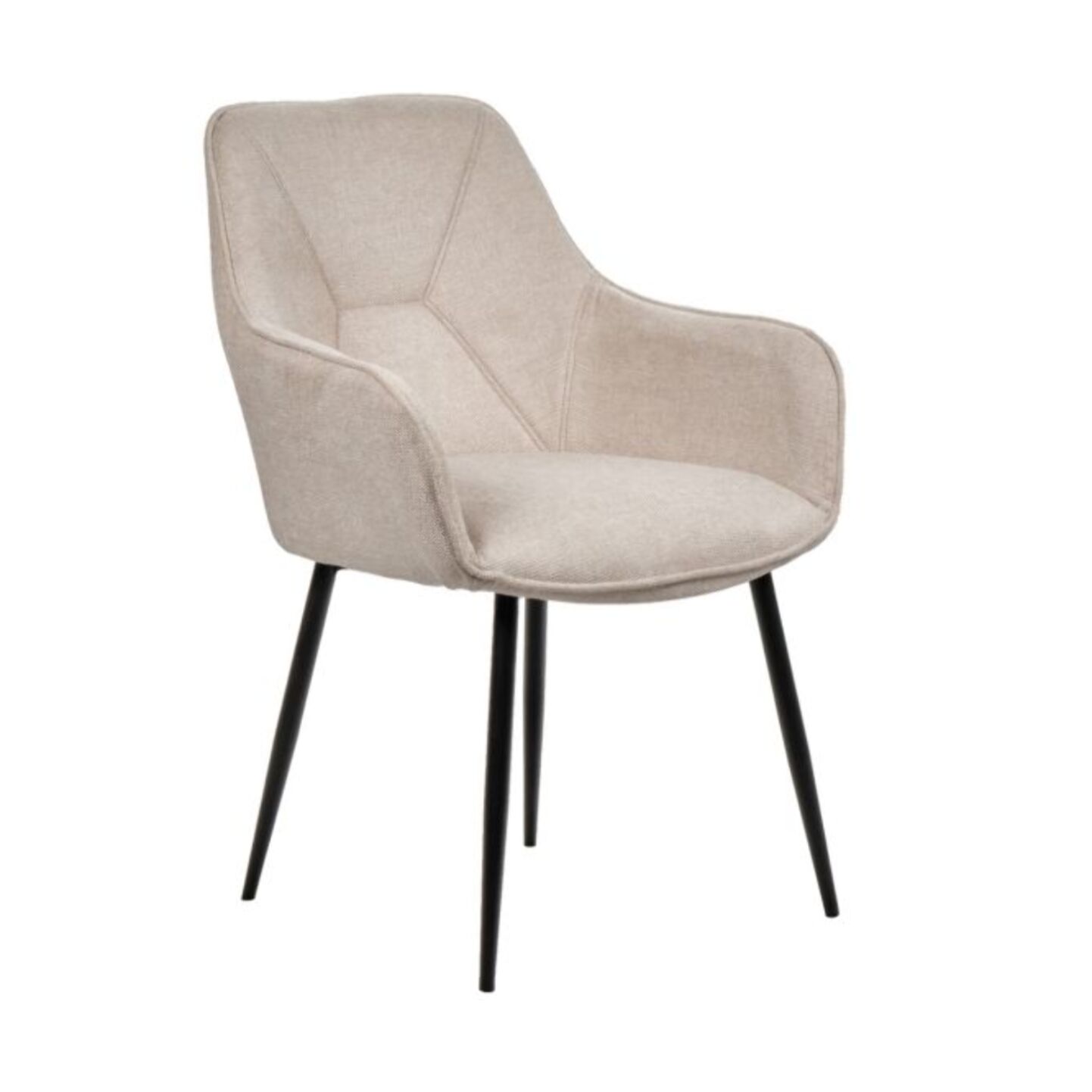 Chaise en tissu avec accoudoirs et pieds métal noir - MIKI