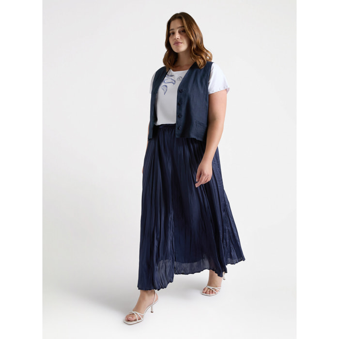 Fiorella Rubino - Falda larga de raso - Azul