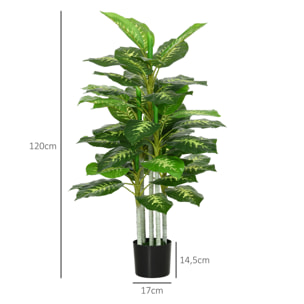 Árbol Artificial de Perenne 120 cm Planta Artificial Decorativa Grande Decoración para Hogar Oficina Balcón Dormitorio Verde
