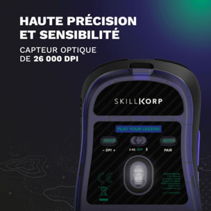 Souris Gamer Sans Fil SKILLKORP M20 Pro Noir Ultimate 8K