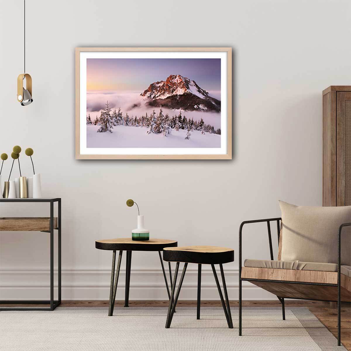 Poster mont ve?ký rozsutec Affiche + cadre en bois - Chêne