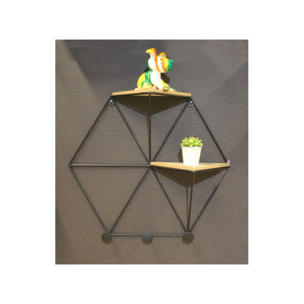Étagère murale géométrique avec 2 tablettes - TRIA