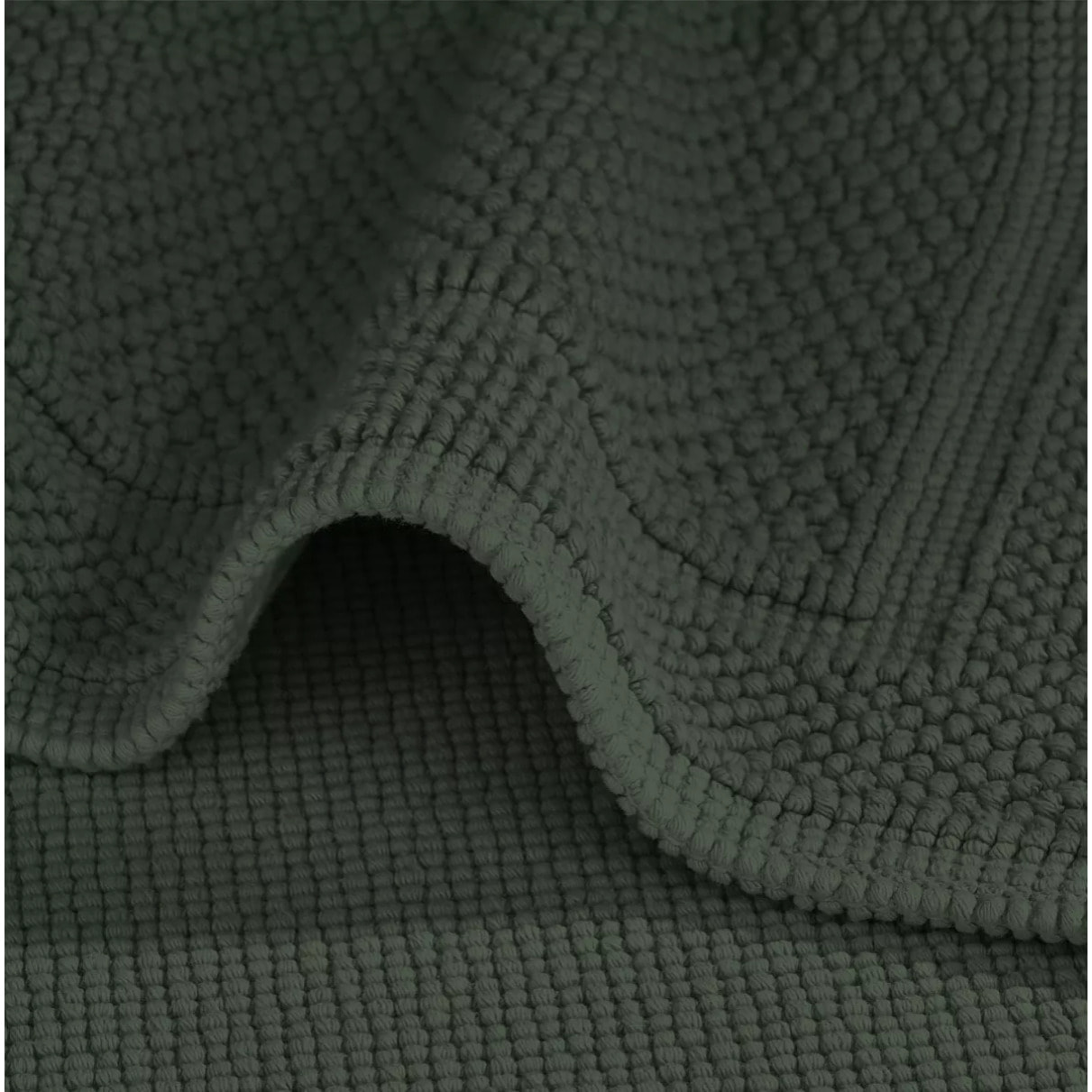 Tapis de bain pur coton 1700 g/m² uni vert Antica kaki