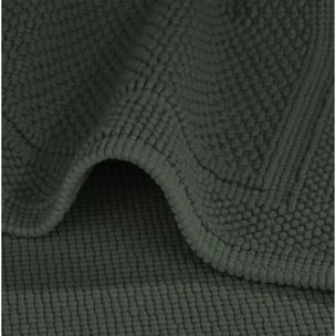 Tapis de bain pur coton 1700 g/m² uni vert Antica kaki
