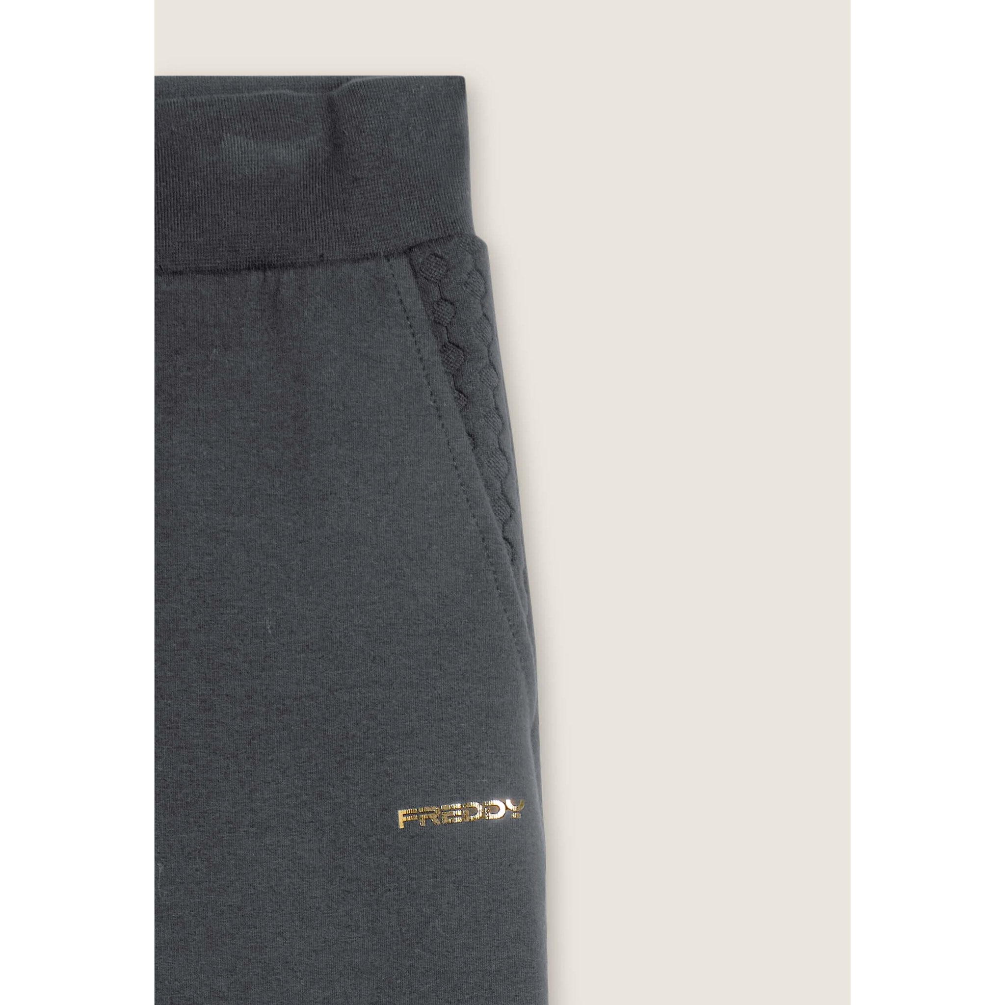 Pantaloni regular in felpa garzata con dettagli a trecce