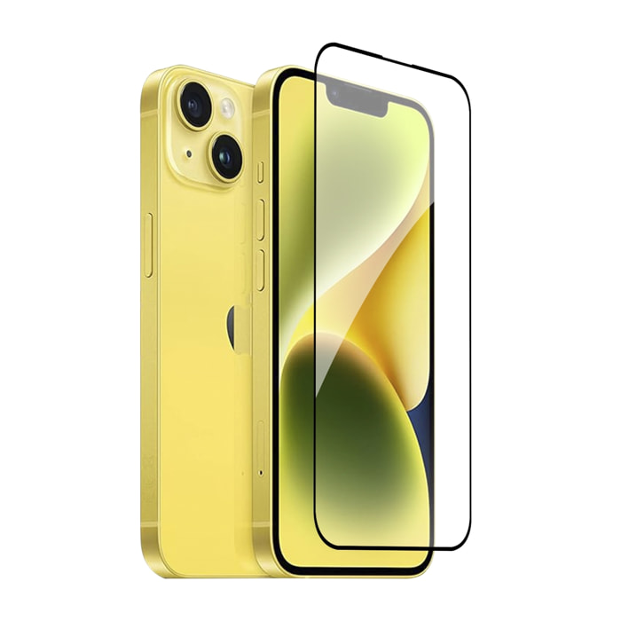 DAM Proteggi schermo in vetro temperato  a copertura totale per iPhone 13/13 Pro/14 6,55x0,06x14,15 cm. Colore trasparente
