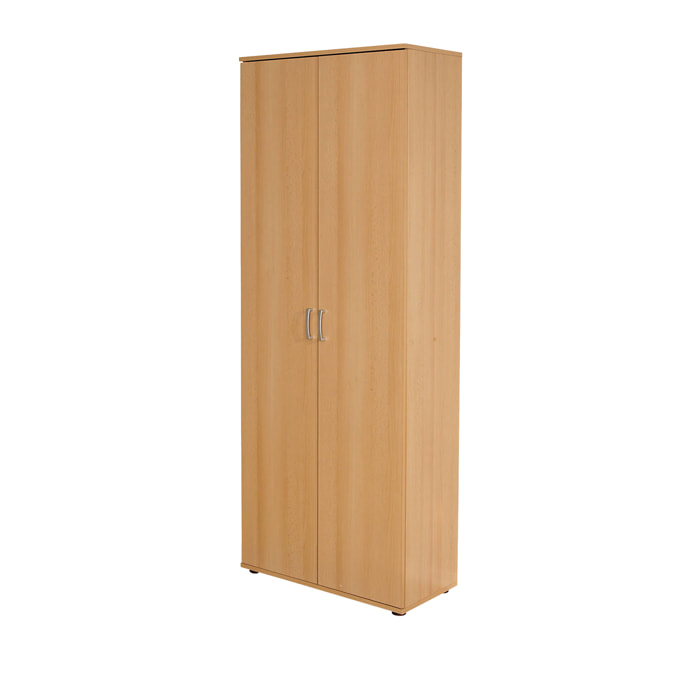 Armadio a due ante con ripiani in laminato, 70 x 34 x 189, Beige