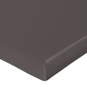 Drap housse satin de coton anthracite