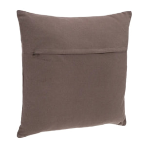 Coussin déhoussable coton gris taupe 38x38cm