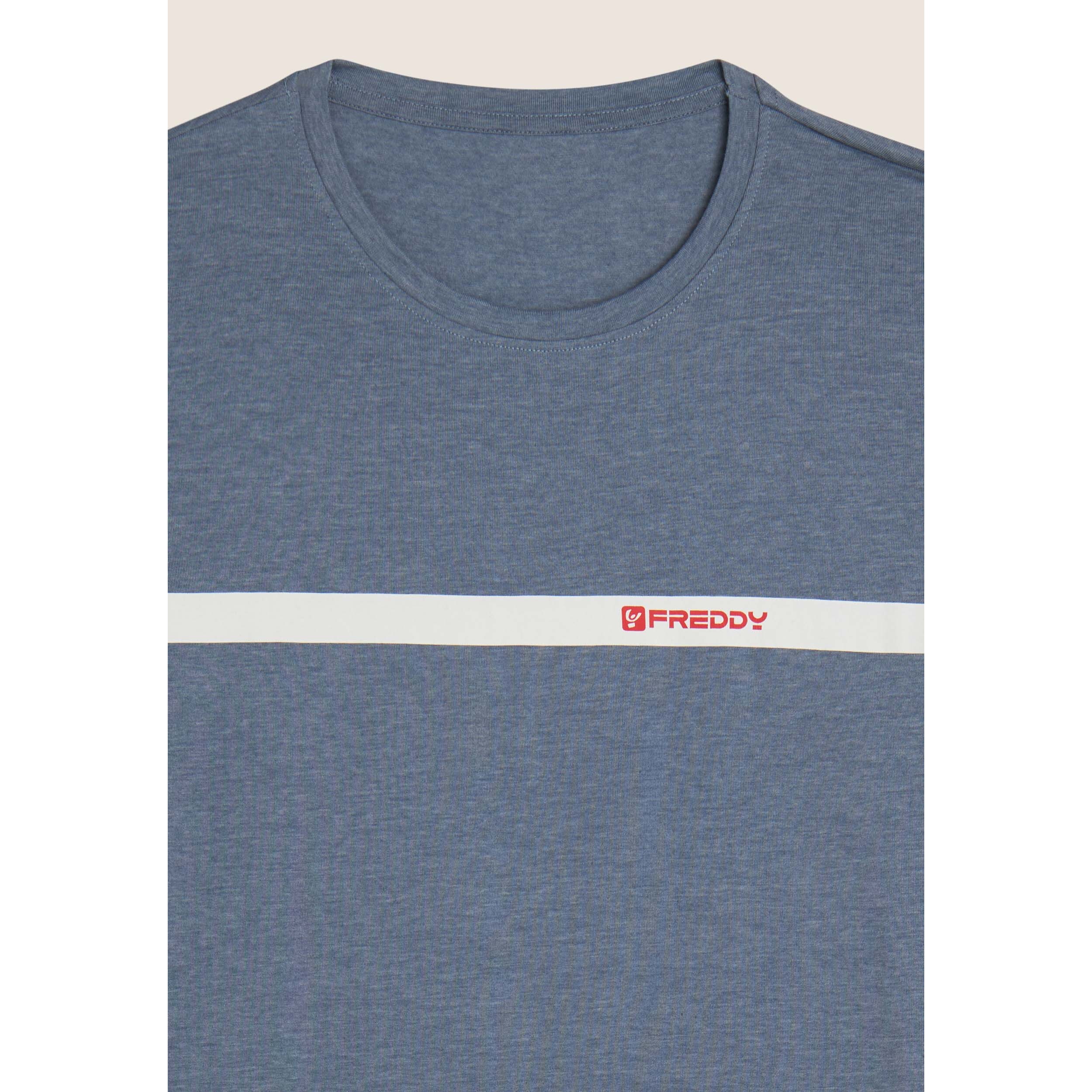 T-shirt Uomo con Banda a Contrasto e Logo FREDDY