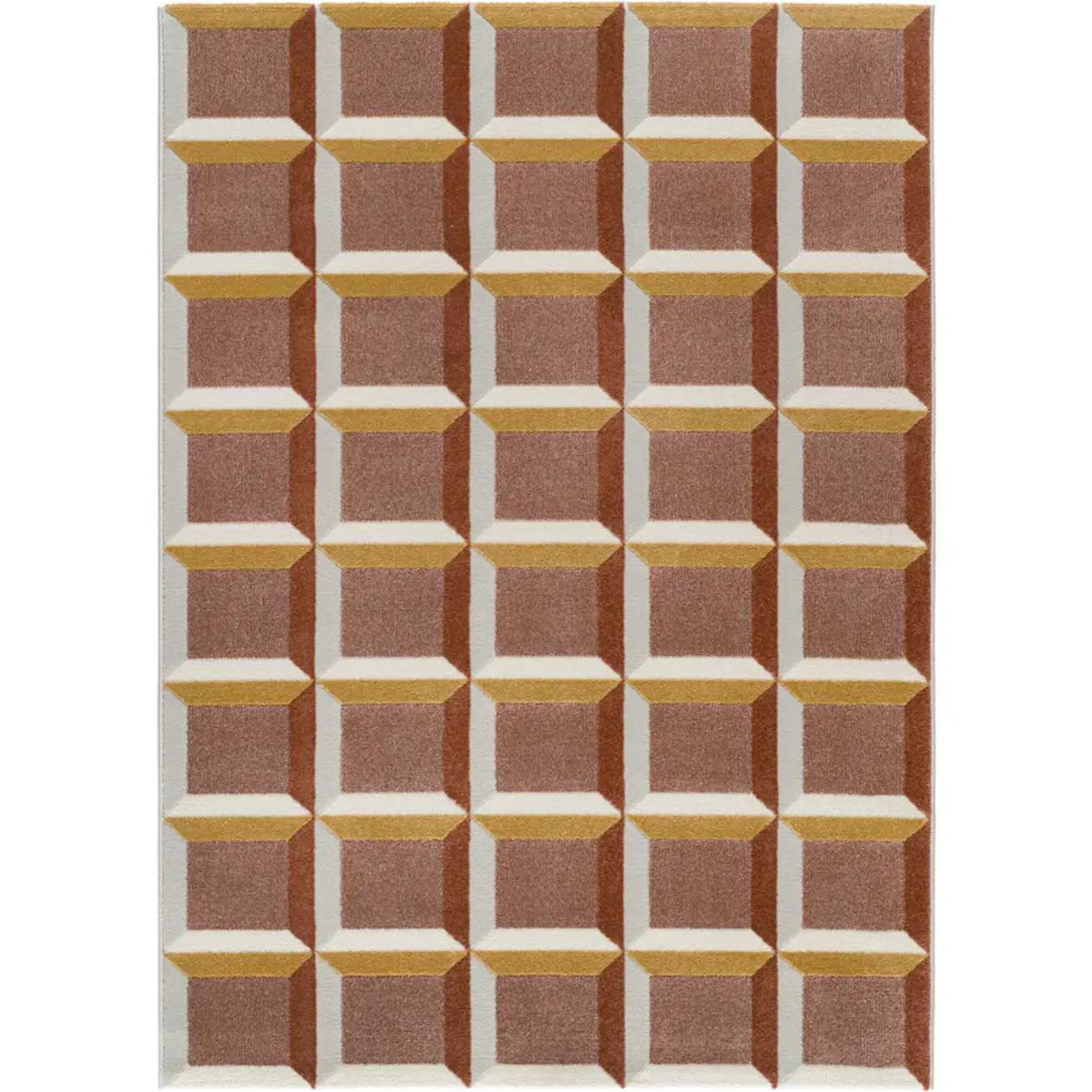 AMARA Alfombra geométrica con relieve caldera, varias medidas disponibles.