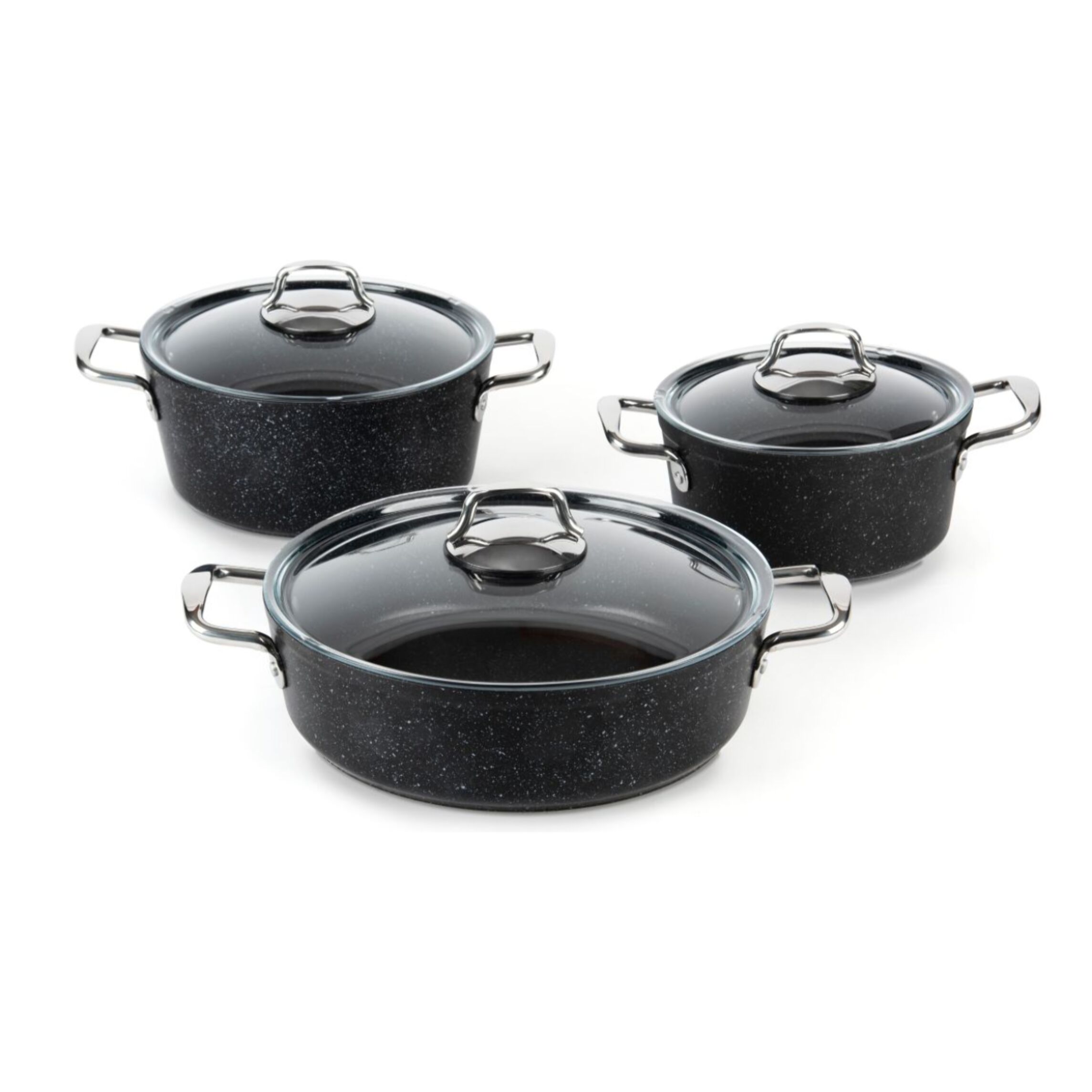 Casseruola con coperchio 24 cm Excelsa – Five Stars, Alluminio antiaderente Nero