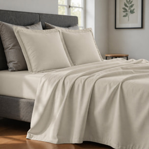 Parure de drap 1 pers 100% coton 57fils + 1 taie ivoire
