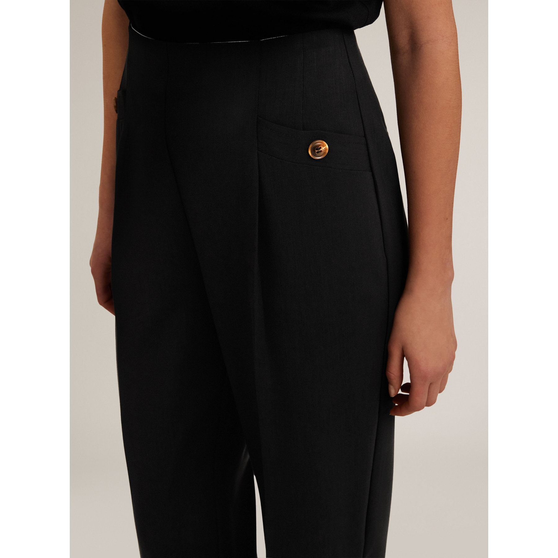 Motivi - Pantalones carrot con vuelta - Negro