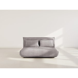 Candice - Banquette 2 places convertible clic-clac en velours côtelé - Gris clair