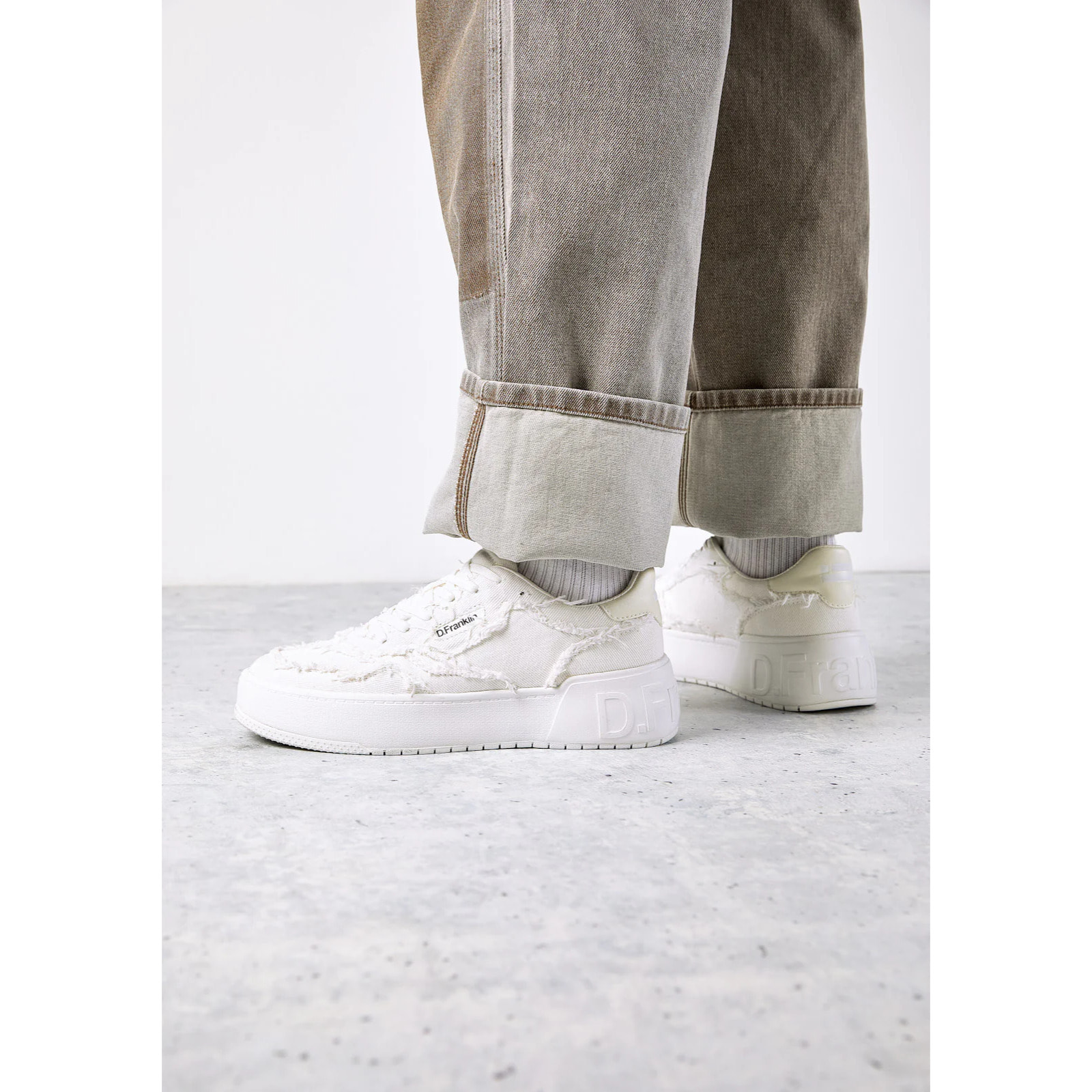 Zapatillas Casual Mujer Court Frayed Blanco D.Franklin