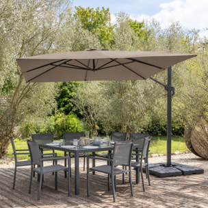Parasol déporté MOLOKAI carré avec housse -