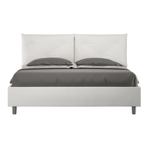 Letto matrimoniale senza rete imbottito 160x200 similpelle bianco Appia