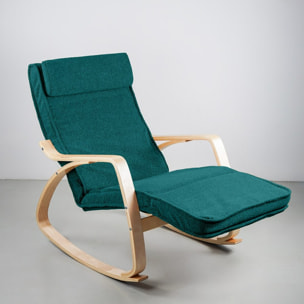 Sedie a dondolo petrolio con braccioli in legno - Amor