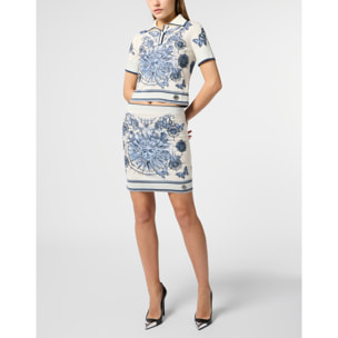 PHILIPP PLEIN Knitted Mini Skirt Butterfly Tattoo