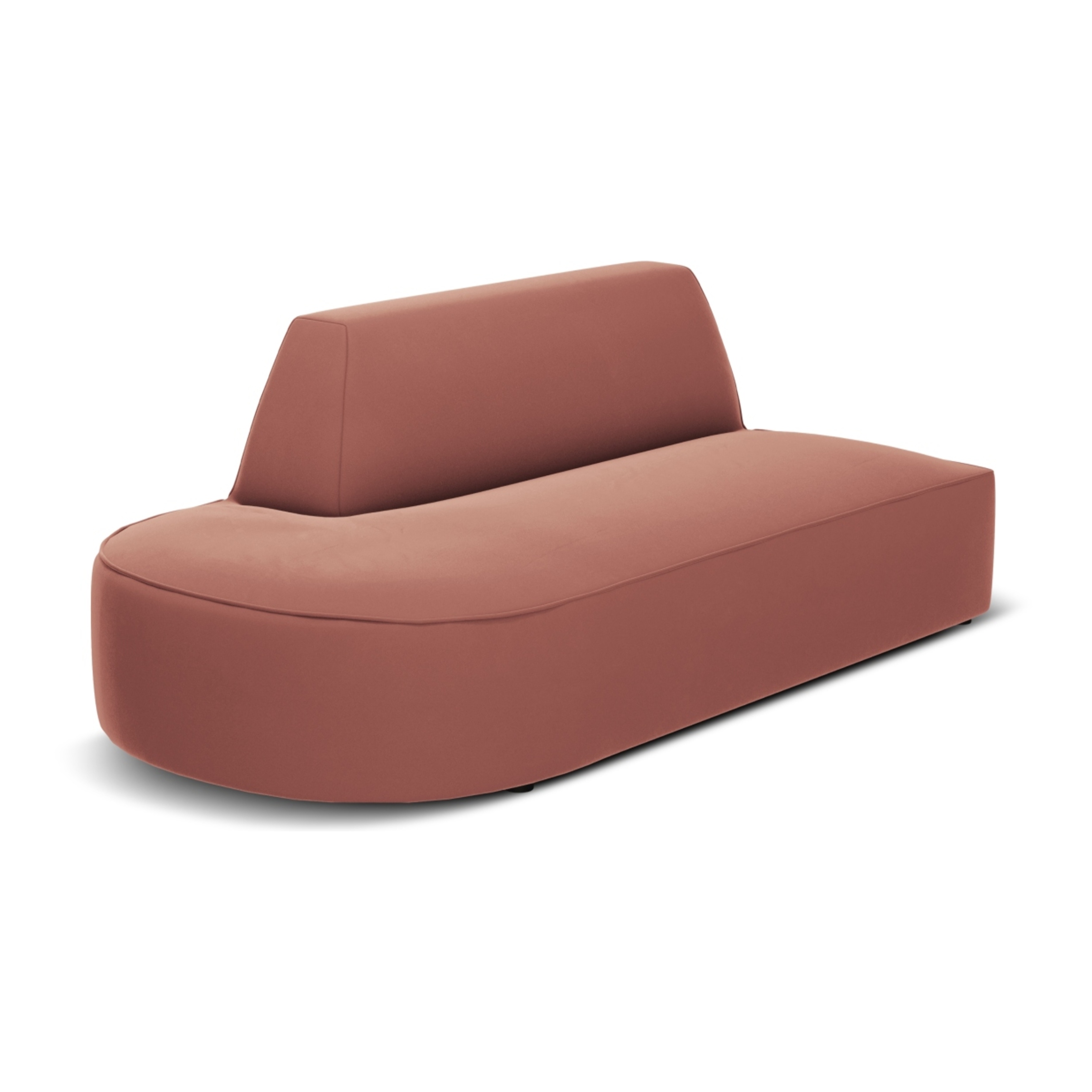 Canapé modulable gauche "Charles" 2 places en velours rose