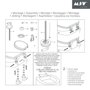 Abattant wc MDF SUNSET - Charnières Inox MSV