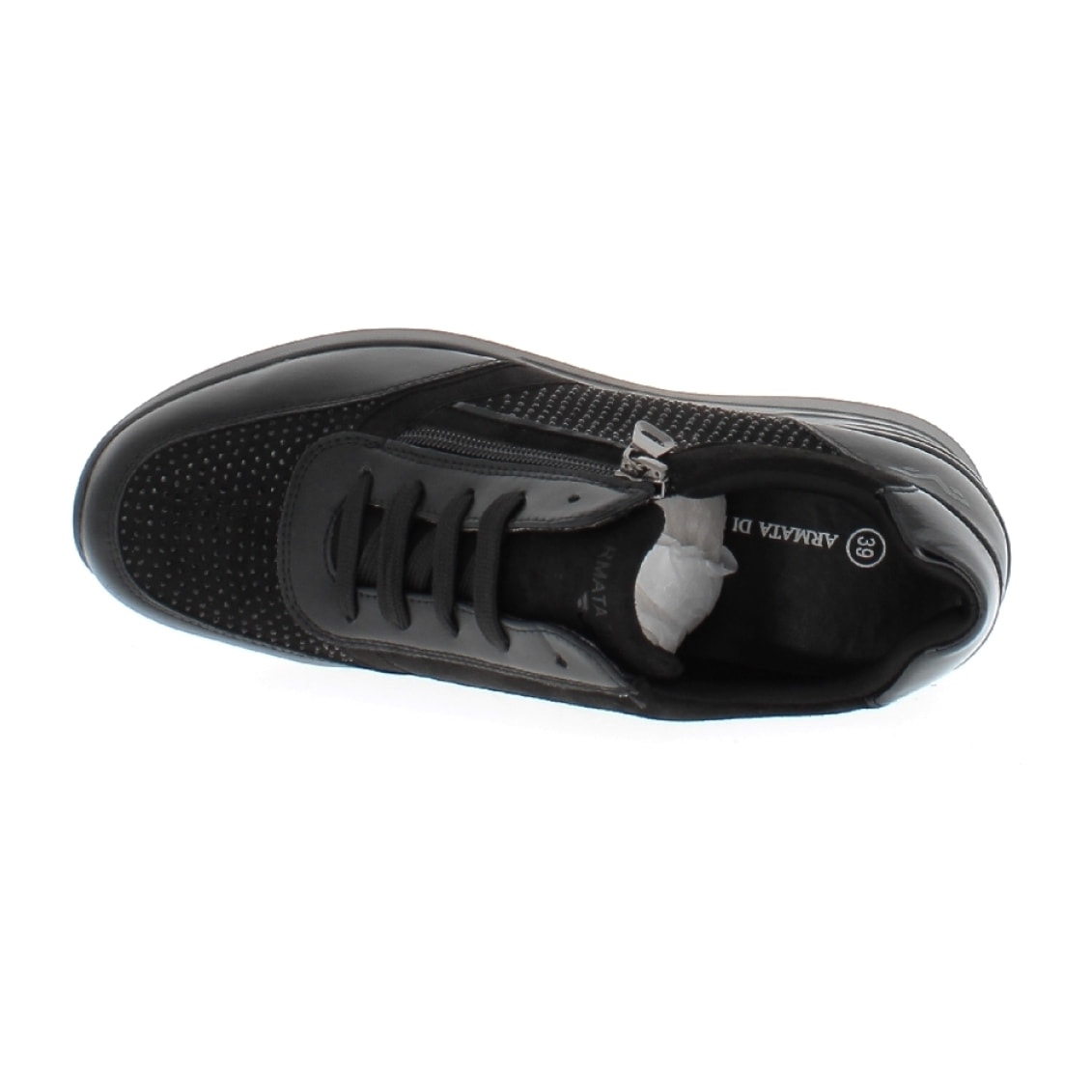 Armata di Mare Scarpe Donna Sneakers Casual con Zip Esterna AMD W32H08 Black