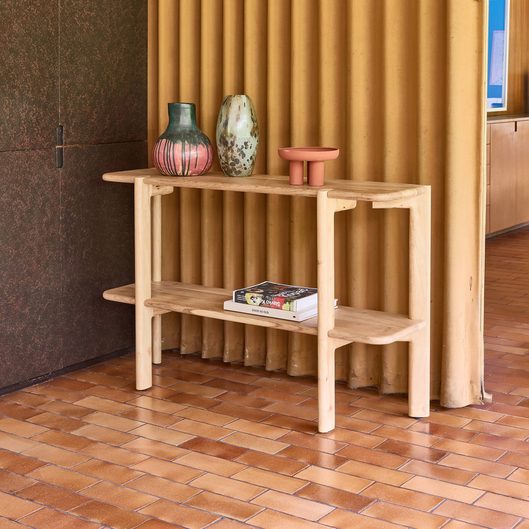 Console exotique bois d'acacia 1 étagère REVA