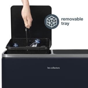 Papelera de reciclaje de pedal N°908 Les Collectors, 60 L, Azul noche